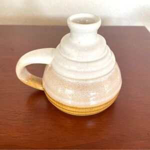 Vintage Studio Pottery Jug Vase Handled Small Vessel Rustic Farmhouse
